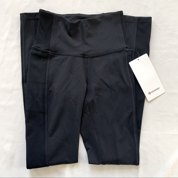 Lululemon Black Wunder Under HR Tight *Rib Luxtreme 28" 2 - Picture 3 of 10